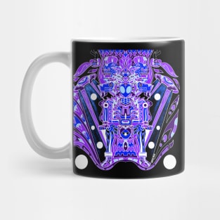 the tropical black alien astronaut in mictlan pattern ecopop Mug